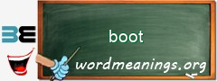 WordMeaning blackboard for boot